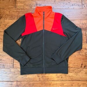 Nike Black Red Orange Lightweight Track Jacket Medium
